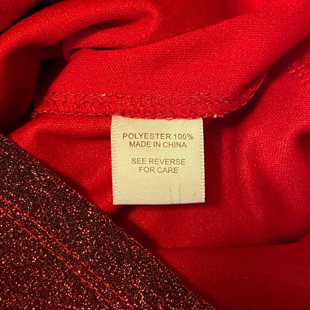 Charlotte Russe Red Sparkly Bodycon Peplum Dress Size Small EUC - Picture 6 of 10
